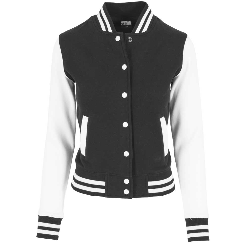 Urban Classics - 2Tone Sweat College jacket - Black/White